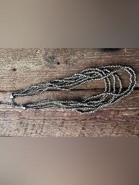 Silver Multi-Strand Beaded Necklace - Women Jewelry